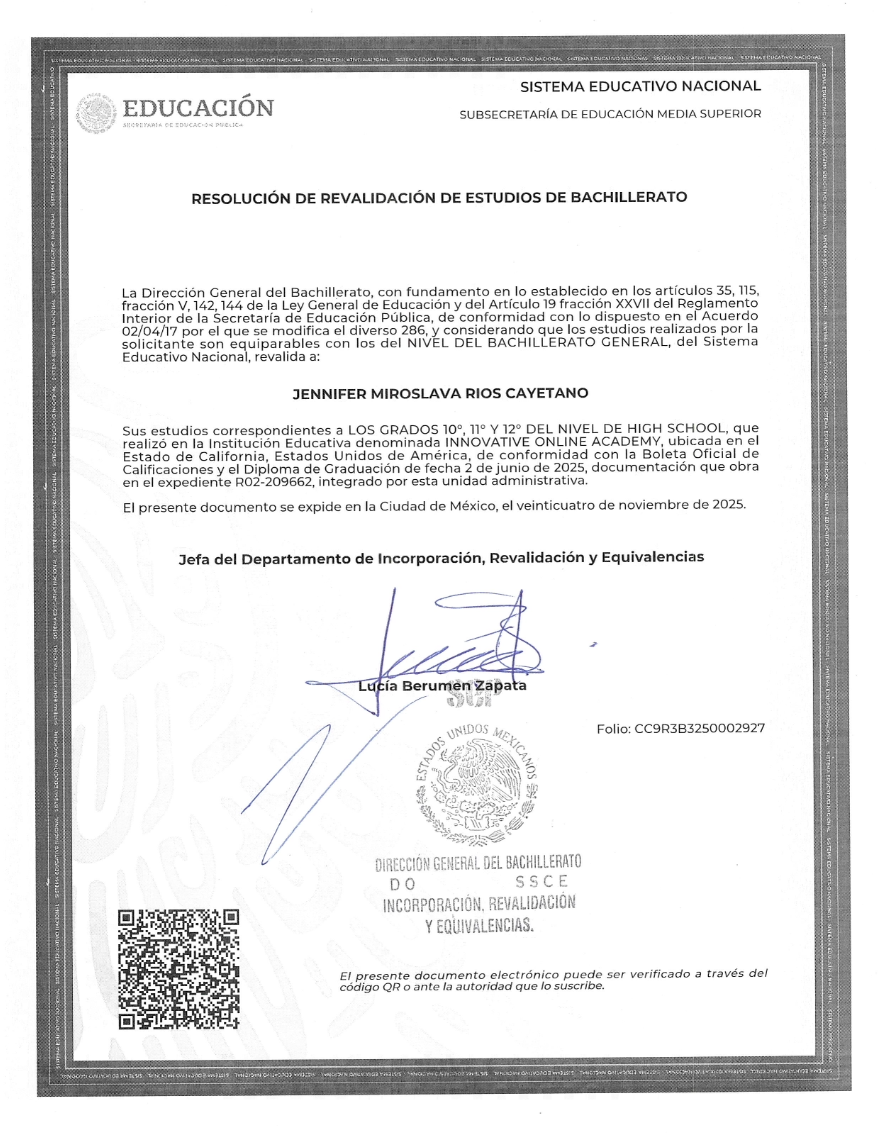 Documento oficial de la SEP (México)